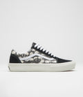 Vans Skate Old Skool Shoes in Skull Pile Black and White / Gum