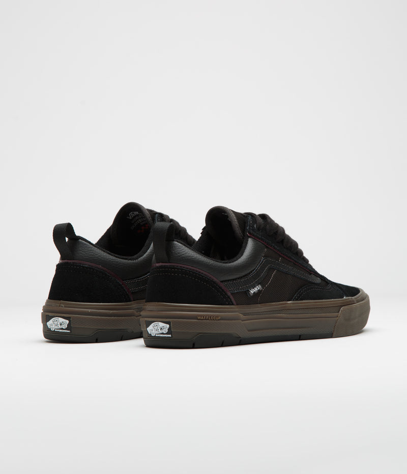 Vans Skate Old Skool Wafflecup Shoes in Black and Dark Gum