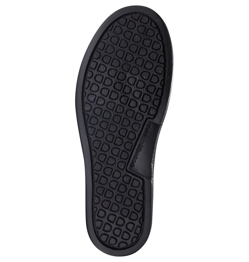 DC Footwear Villain 2 shoe outsole in black rubber with textured diamond grip pattern and embossed branding.