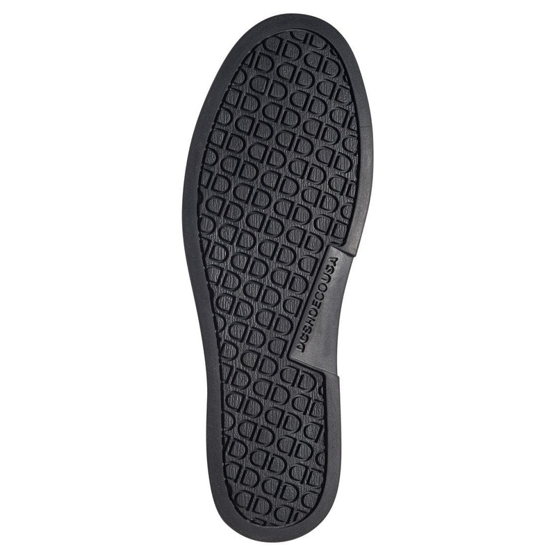 DC Footwear Villain 2 shoe outsole in black rubber with textured tread pattern and DC branding.