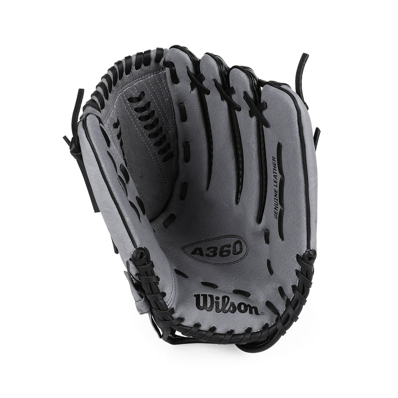 Front palm view of Wilson A360 All Positions Slow Pitch 13" Glove.