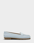 Comfortable Women's Casual Loafer in Pale Blue Faux Croc Nubuck Faux Croc Nubuck Side View