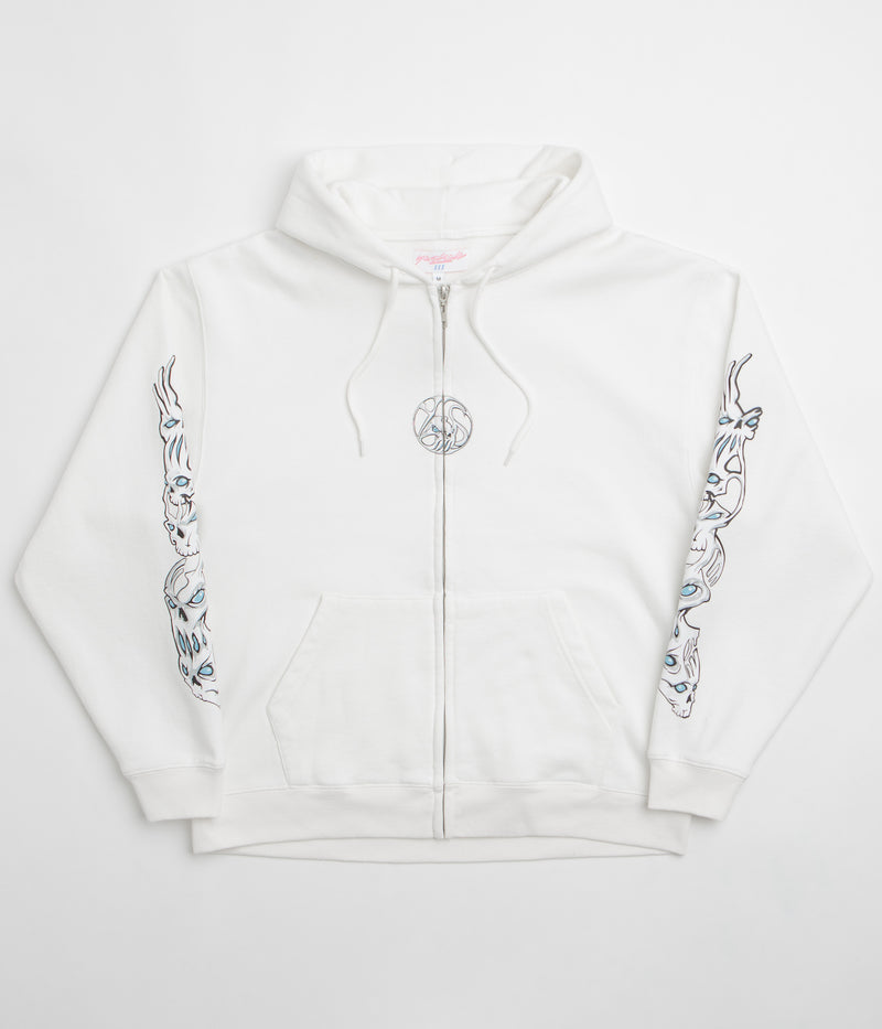 Yardsale Bullseye Full Zip Hoodie in Off White