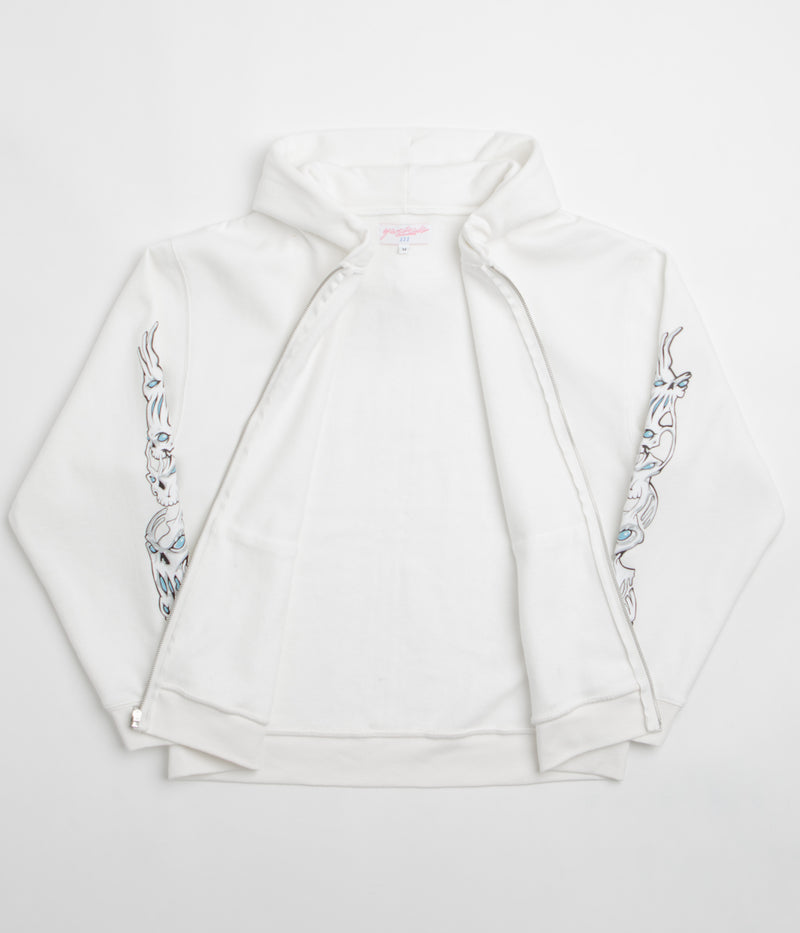 Yardsale Bullseye Full Zip Hoodie in Off White