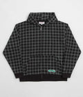 Yardsale Check Waffle Full Zip Hoodie in Black
