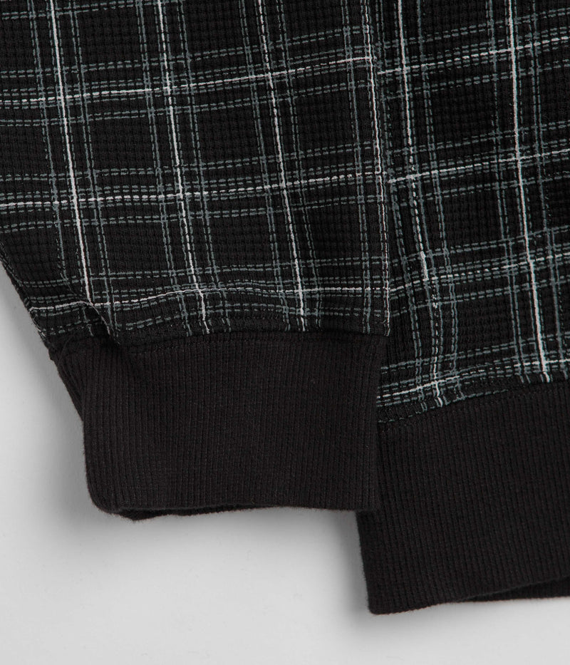 Yardsale Check Waffle Full Zip Hoodie in Black