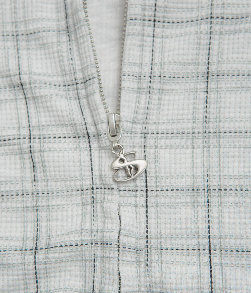 Yardsale Check Waffle Full Zip Hoodie in Grey