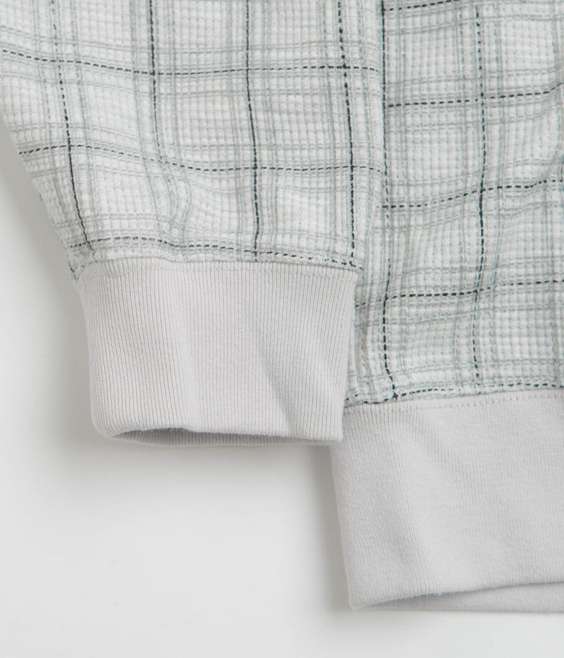 Yardsale Check Waffle Full Zip Hoodie in Grey