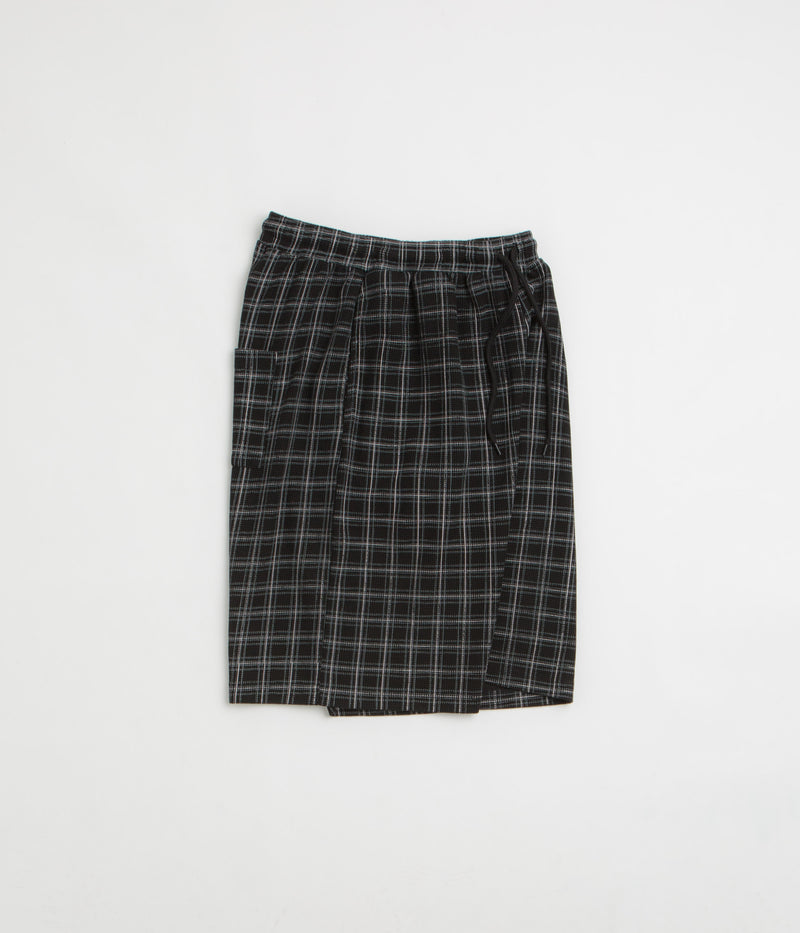 Yardsale Check Waffle Shorts in Black