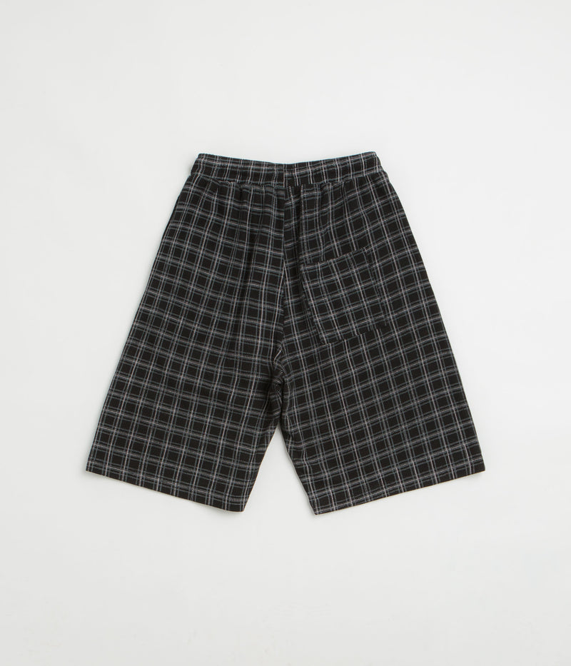 Yardsale Check Waffle Shorts in Black