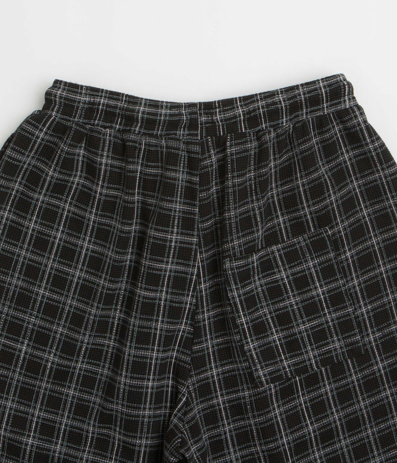Yardsale Check Waffle Shorts in Black