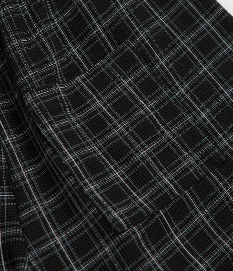 Yardsale Check Waffle Shorts in Black