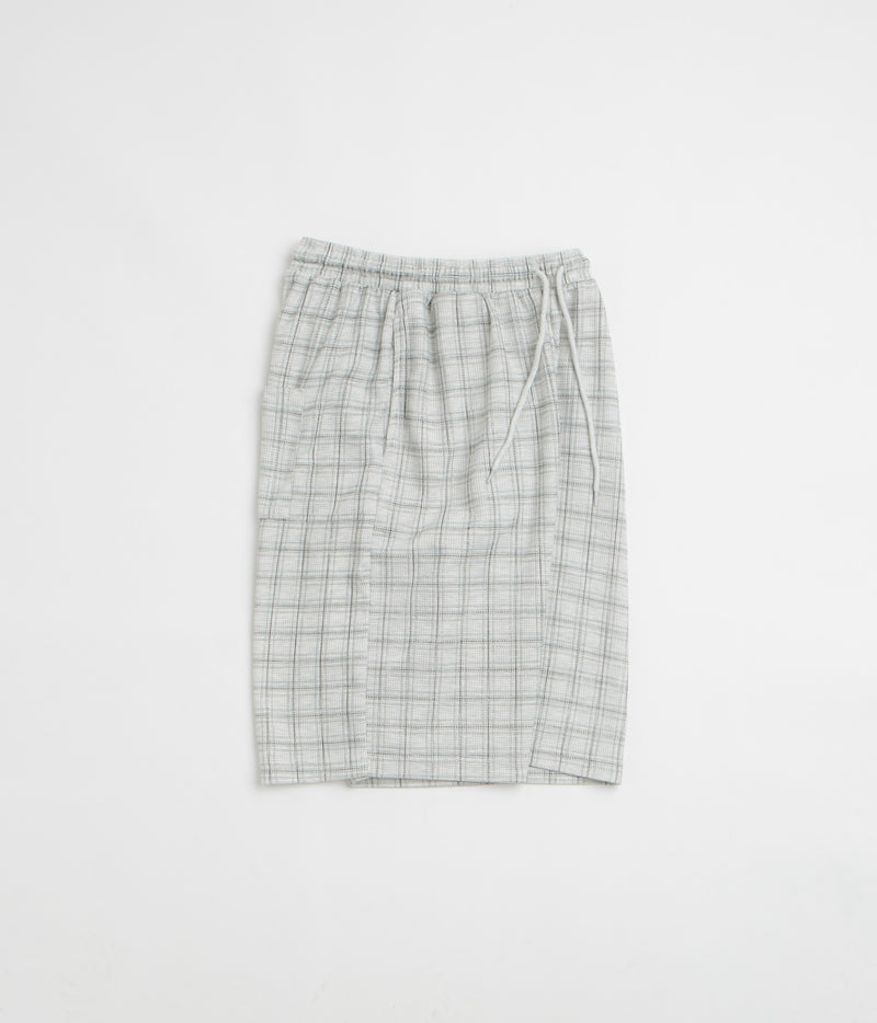 Yardsale Check Waffle Shorts in Light Grey