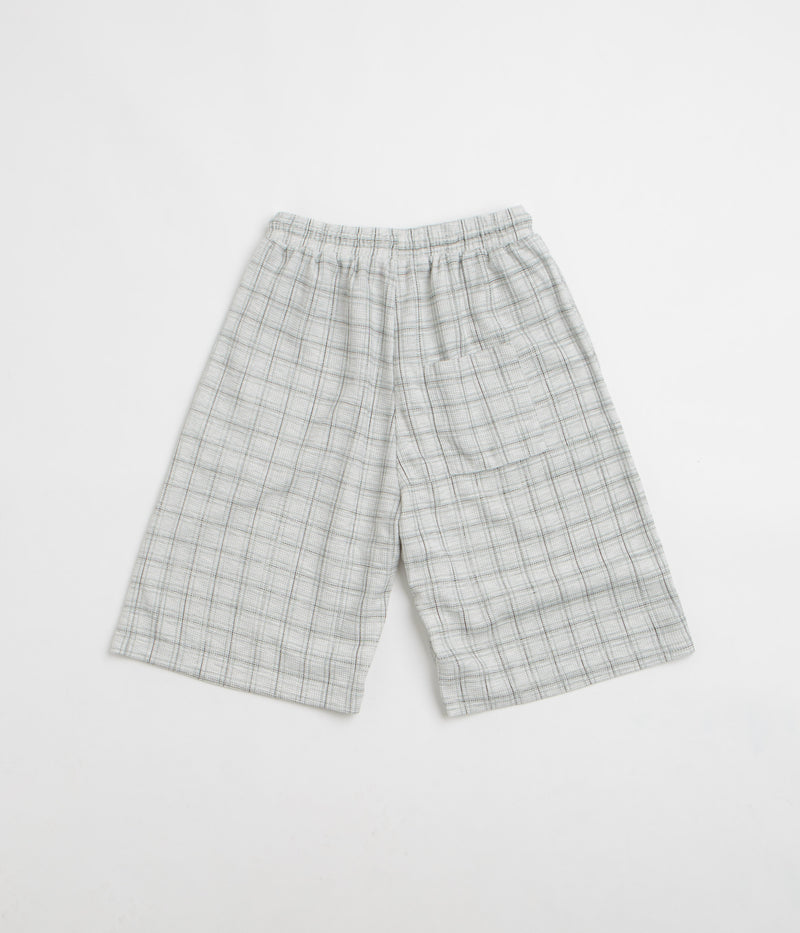 Yardsale Check Waffle Shorts in Light Grey