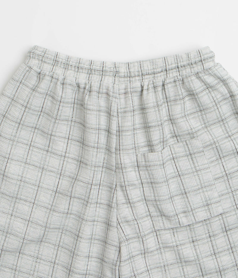Yardsale Check Waffle Shorts in Light Grey
