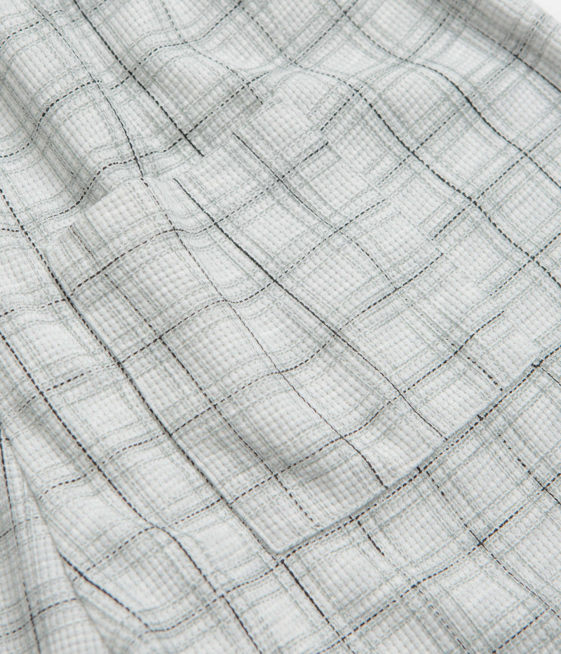Yardsale Check Waffle Shorts in Light Grey