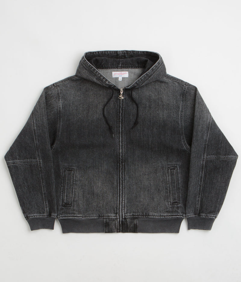Yardsale Denim Full Zip Hoodie in Black