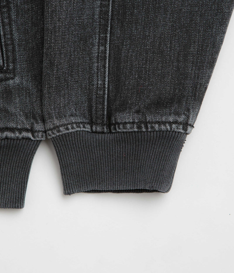 Yardsale Denim Full Zip Hoodie in Black