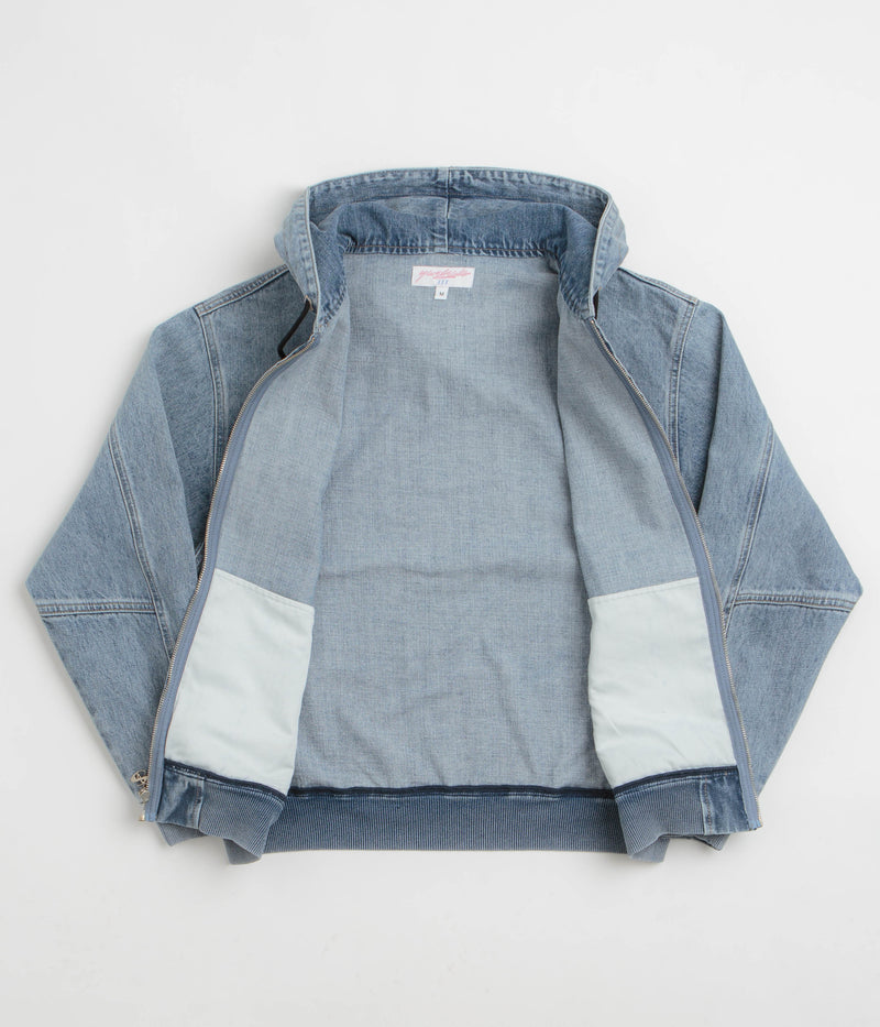 Yardsale Denim Full Zip Hoodie in Blue