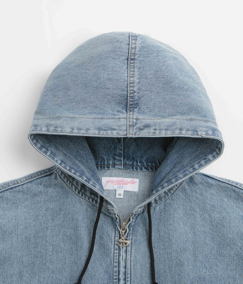 Yardsale Denim Full Zip Hoodie in Blue