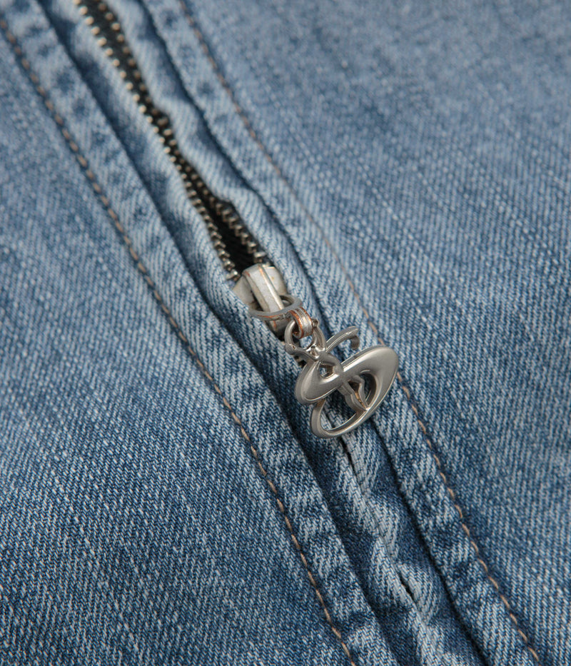 Yardsale Denim Full Zip Hoodie in Blue