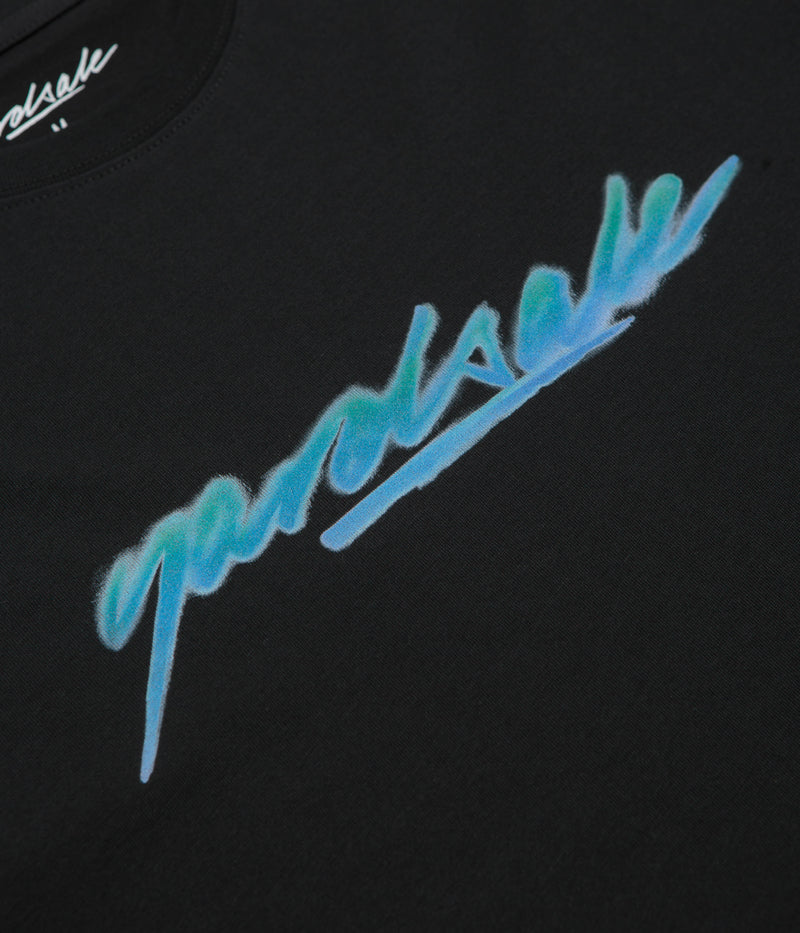 Yardsale Script Spray T-Shirt in Black