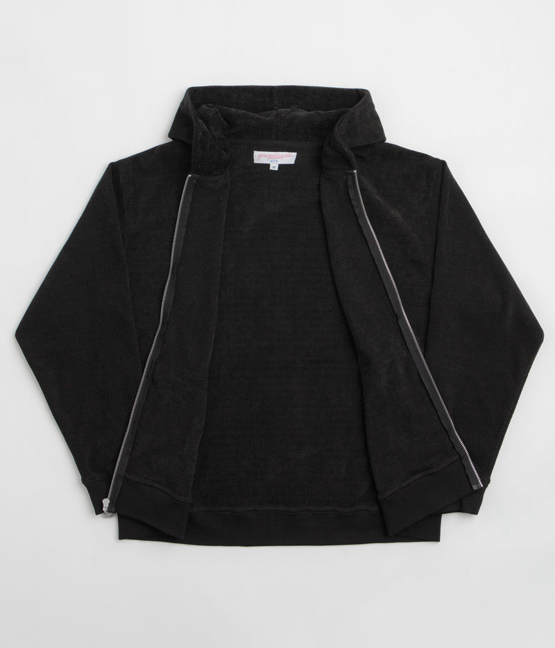 Yardsale Sprayed Waffle Full Zip Hoodie in Black