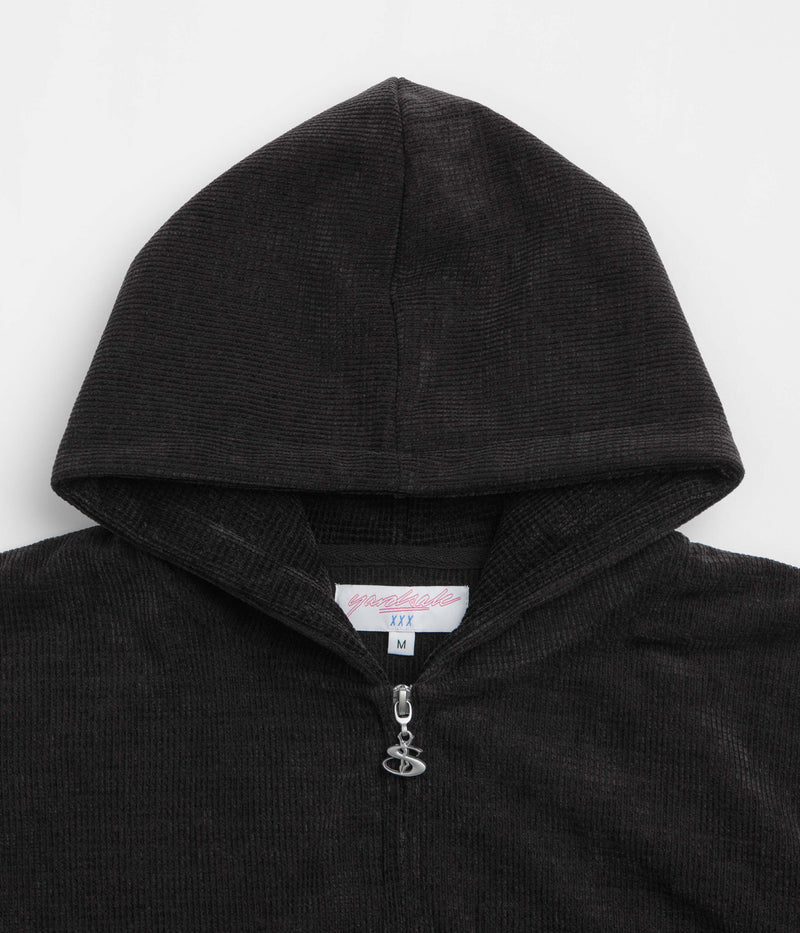 Yardsale Sprayed Waffle Full Zip Hoodie in Black