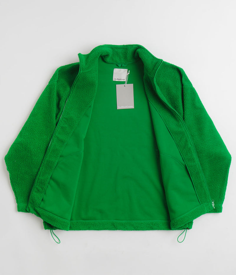 YMC Aaron Zip Fleece Jacket in Green