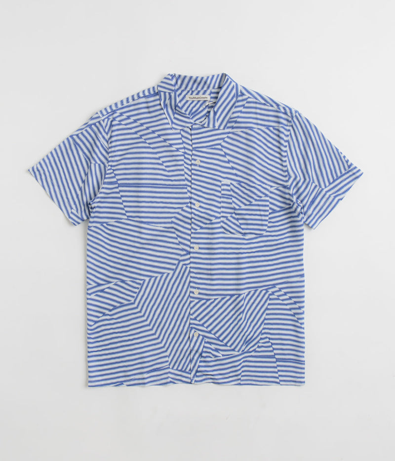 YMC Malick Shirt in Blue and White