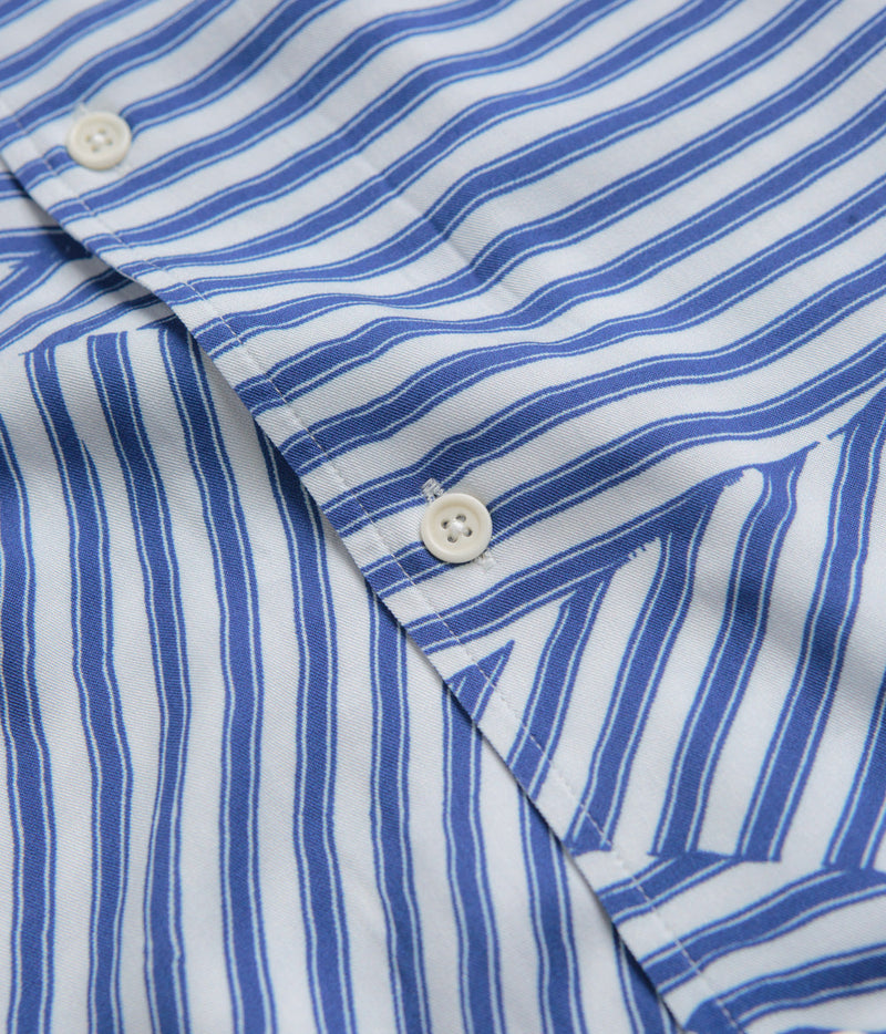 YMC Malick Shirt in Blue and White