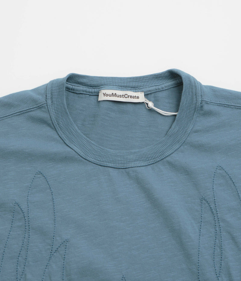 YMC Sunflower Triple T-Shirt in Blue Steel