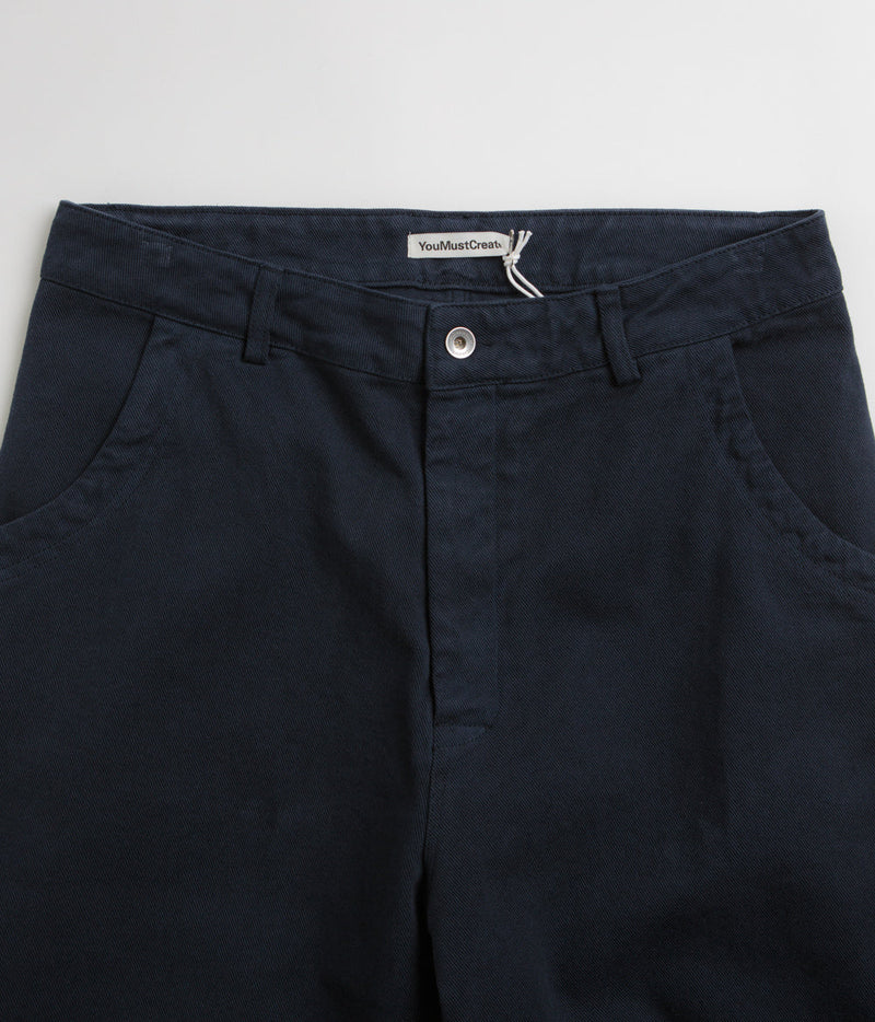 YMC Twisted Seam Trousers in Navy