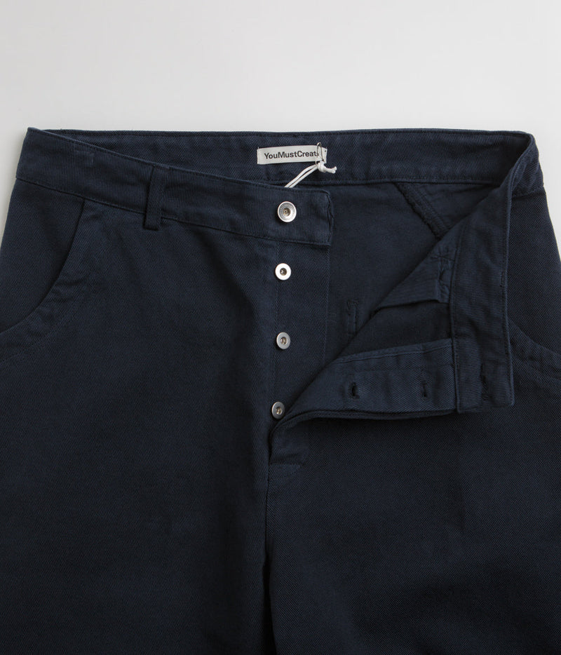 YMC Twisted Seam Trousers in Navy