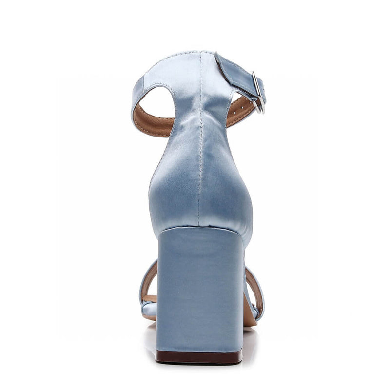 Zoe Block - Light Blue Satin - Street Sole